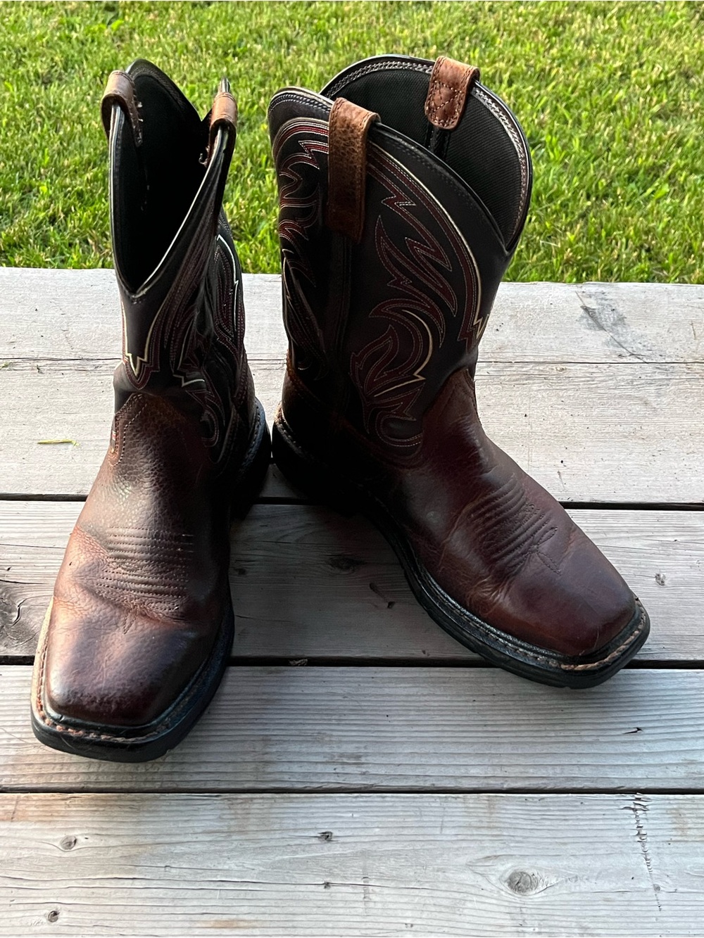 Men's Brown Leather Western Work Boots